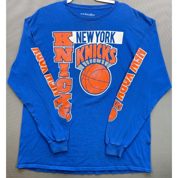 We Love Fine Other - NBA New York Knicks Hardwood Classics Long Sleeve Shirt Blue | Men's XL